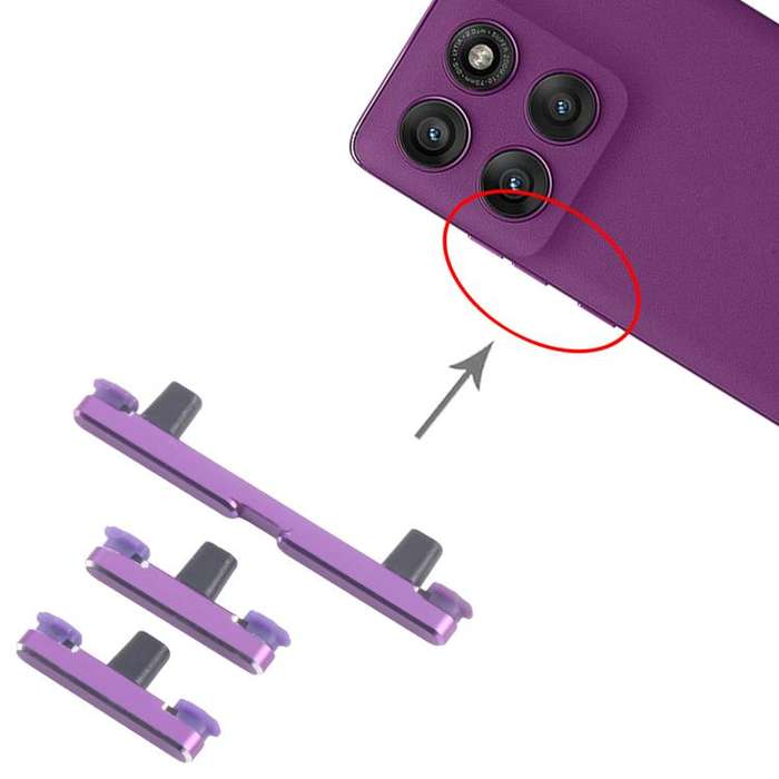 For Motorola Edge 60 Pro 10pairs Power Button and Volume Control Button (Purple)