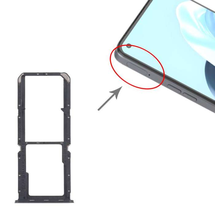 For OPPO Reno7 4G CPH2363 10pcs Original SIM Card Tray + SIM Card Tray + Micro SD Card Tray (Black)