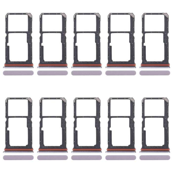 For OPPO A5 Energy 10pcs Original SIM Card Tray + SIM Card Tray / Micro SD Card Tray (Pink)