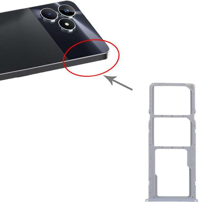 For Realme Note 50 RMX3834 10pcs Original SIM Card Tray + SIM Card Tray + Micro SD Card Tray (Pink)