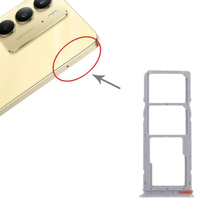 For Realme C75 4G RMX3941 10pcs Original SIM Card Tray + SIM Card Tray + Micro SD Card Tray (Gold)