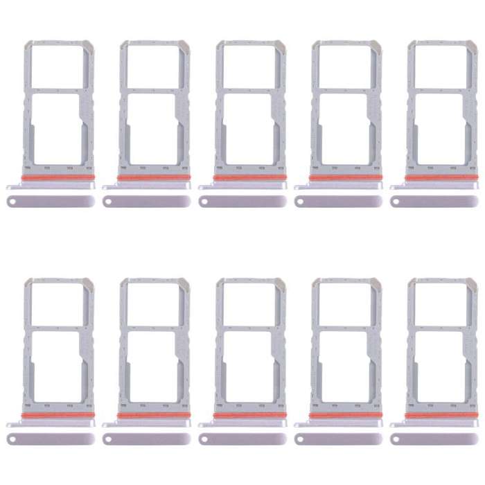 For Realme 13 5G RMX3951 10pcs Original SIM Card Tray + SIM Card Tray / Micro SD Card Tray (Pink)