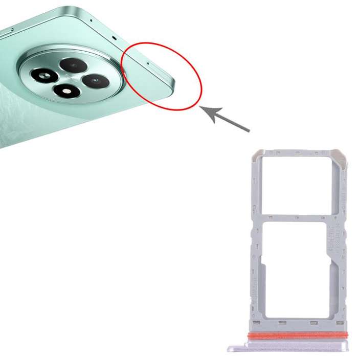 For Realme 13 5G RMX3951 10pcs Original SIM Card Tray + SIM Card Tray / Micro SD Card Tray (Pink)