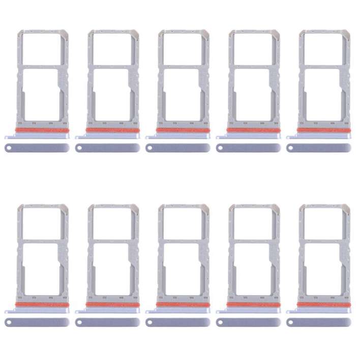 For Realme 13 5G RMX3951 10pcs Original SIM Card Tray + SIM Card Tray / Micro SD Card Tray (Blue)