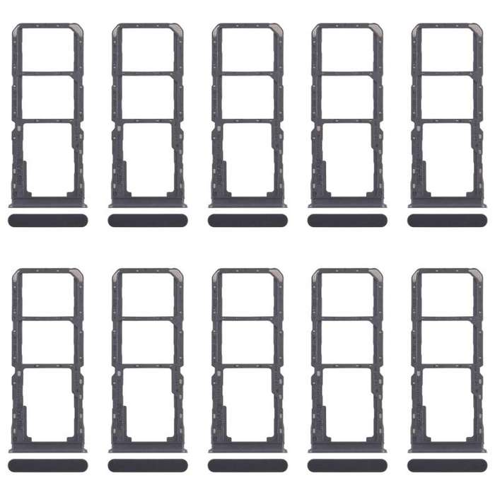 For Realme 11 5G RMX3780 10pcs Original SIM Card Tray + SIM Card Tray + Micro SD Card Tray (Black)