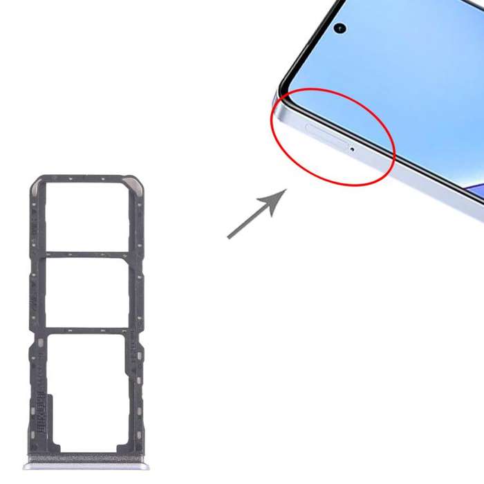 For Realme 11x 5G RMX3785 10pcs Original SIM Card Tray + SIM Card Tray + Micro SD Card Tray (Blue)