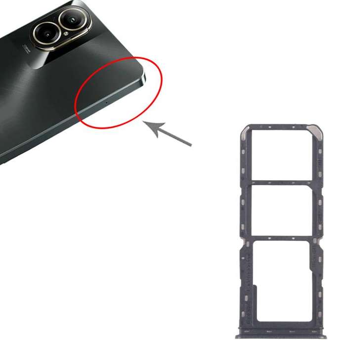 For Realme C67 4G RMX3890 10pcs Original SIM Card Tray + SIM Card Tray + Micro SD Card Tray (Dark...