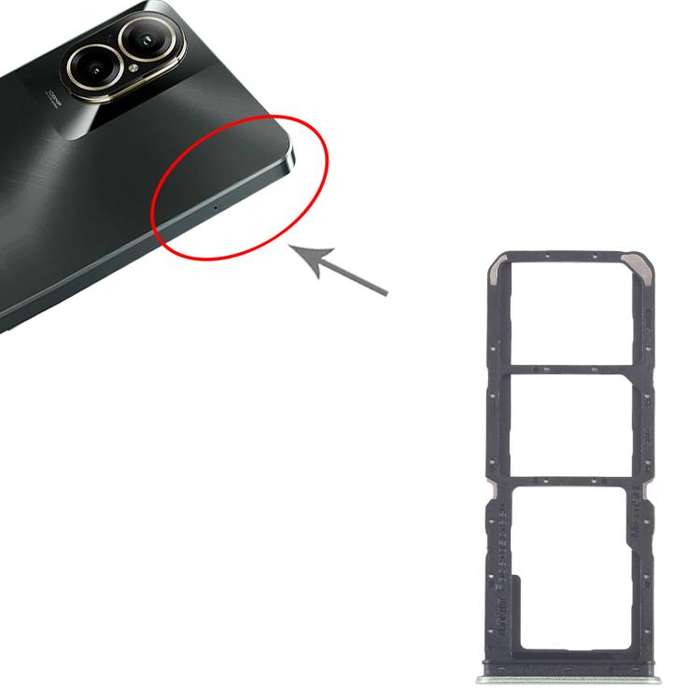 For Realme C67 4G RMX3890 10pcs Original SIM Card Tray + SIM Card Tray + Micro SD Card Tray (Ligh...
