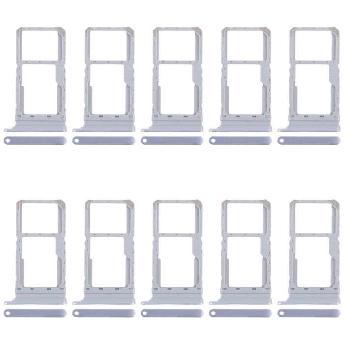 For Realme 12 5G RMX3999 10pcs Original SIM Card Tray + SIM Card Tray / Micro SD Card Tray (Blue)