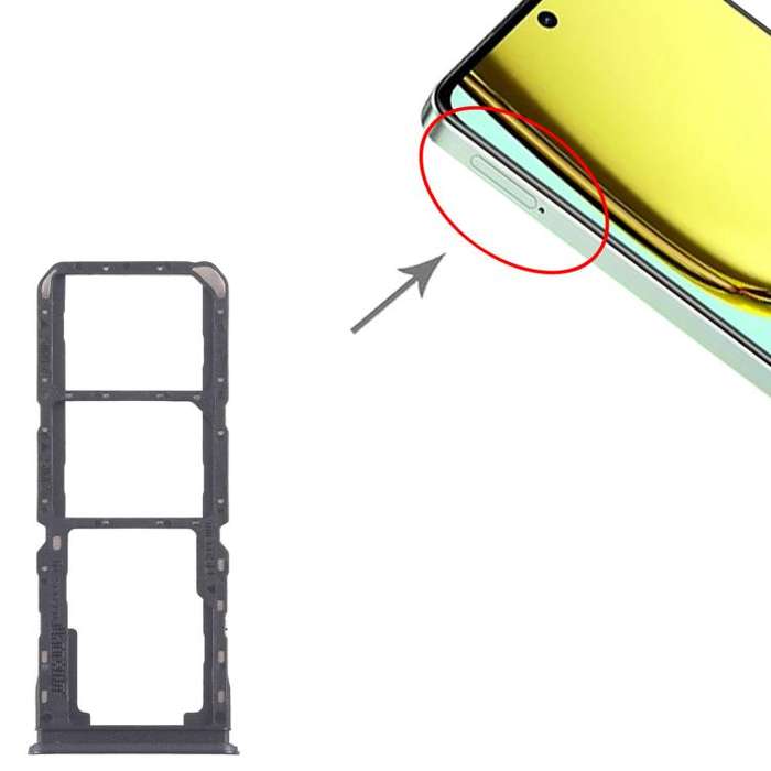 For Realme C67 5G 10pcs Original SIM Card Tray + SIM Card Tray + Micro SD Card Tray (Purple)