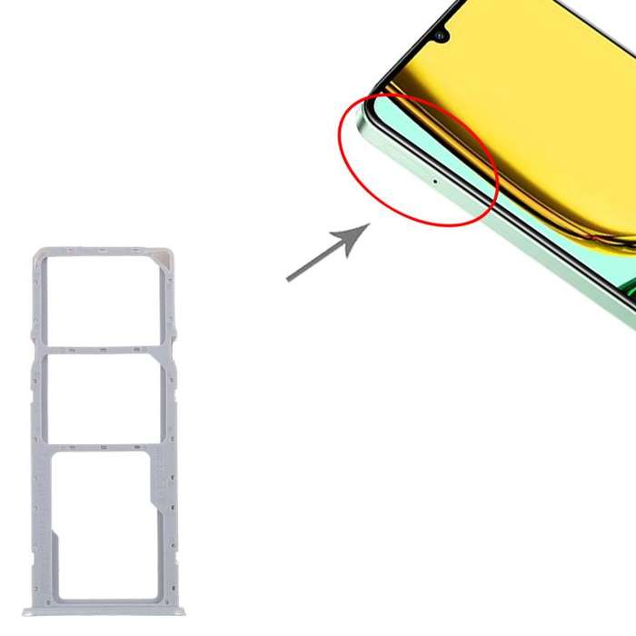 For Realme C61 India 4G RMX3933 10pcs Original SIM Card Tray + SIM Card Tray + Micro SD Card Tray...
