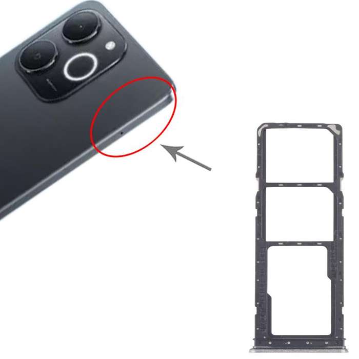 For Realme Narzo C71 4G RMX5303 10pcs Original SIM Card Tray + SIM Card Tray + Micro SD Card Tray...