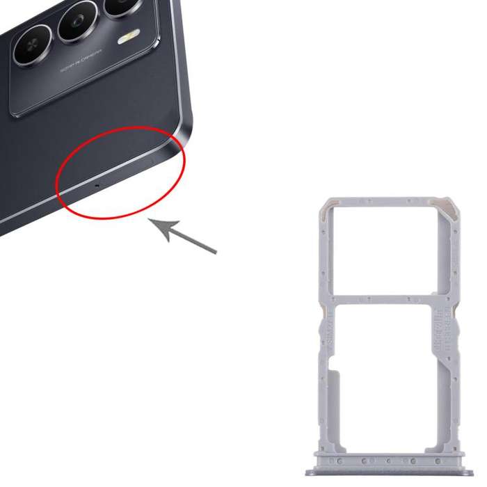 For Realme 14x 5G RMX5020 10pcs Original SIM Card Tray + SIM Card Tray / Micro SD Card Tray (Black)