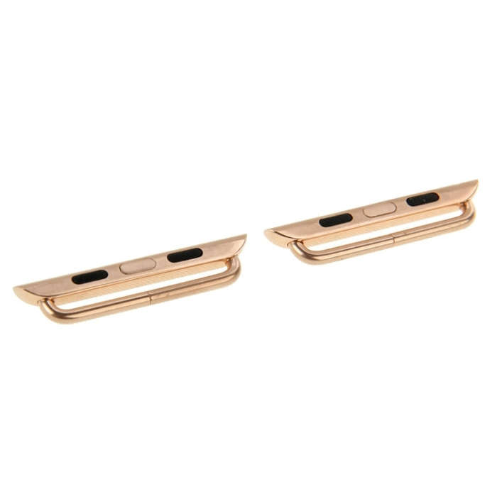 2 PCS for Apple Watch 42mm Metal Strap Connector Metal Buckle with Screwdrivers Tool(Rose Gold)