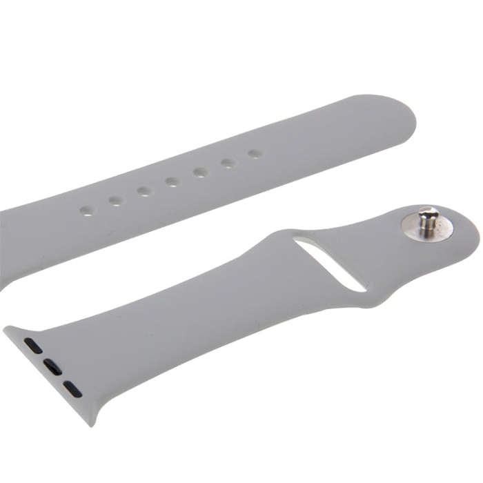 For Apple Watch Sport 38mm High-performance Rubber Sport Watch Band with Pin-and-tuck Closure(Sil...