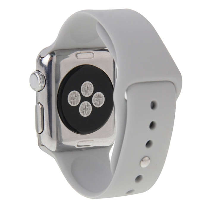 For Apple Watch Sport 38mm High-performance Rubber Sport Watch Band with Pin-and-tuck Closure(Sil...