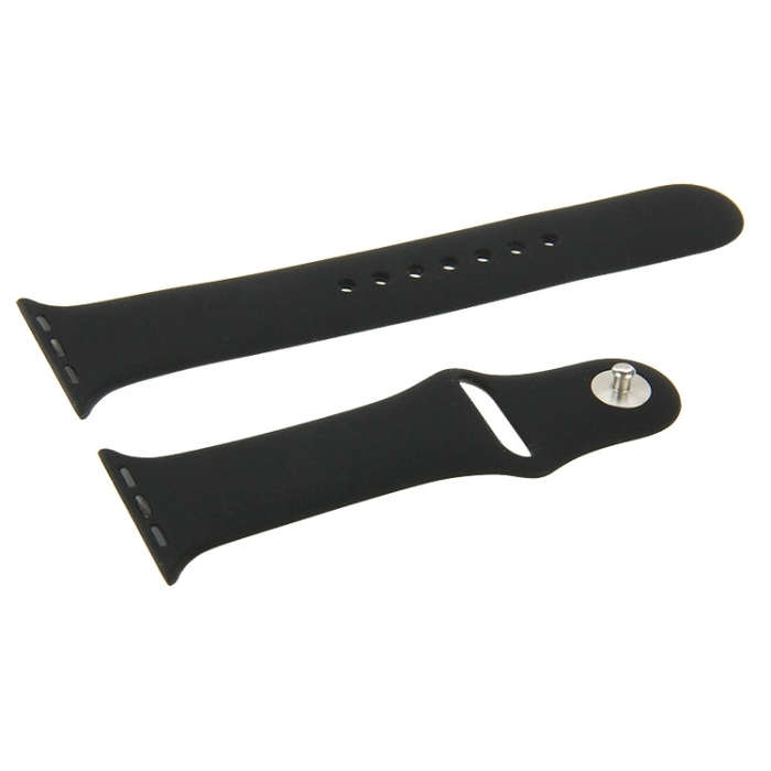 For Apple Watch Sport 38mm High-performance Longer Silicone Sport Watch Band with Pin-and-tuck Cl...