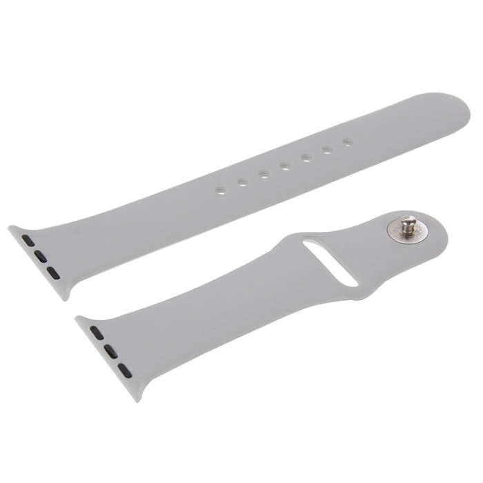 For Apple Watch Sport 38mm High-performance Longer Silicone Sport Watch Band with Pin-and-tuck Cl...