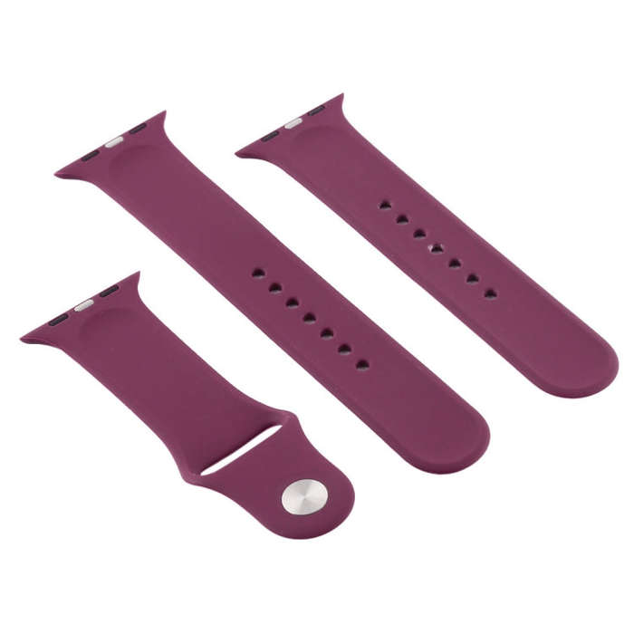 For Apple Watch Series 10 42mm / 9&8&7 41mm / SE 3&SE 2&6&SE&5&4 40mm / 3&2&1 38mm 3 in 1 Rubber ...