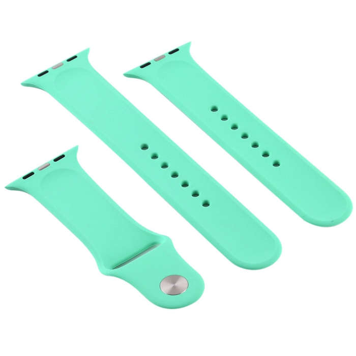 For Apple Watch Series 10 42mm / 9&8&7 41mm / SE 3&SE 2&6&SE&5&4 40mm / 3&2&1 38mm 3 in 1 Rubber ...