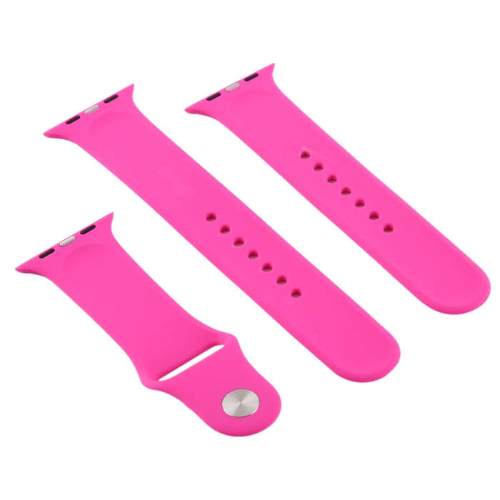 For Apple Watch Series 10 42mm / 9&8&7 41mm / SE 3&SE 2&6&SE&5&4 40mm / 3&2&1 38mm 3 in 1 Rubber ...