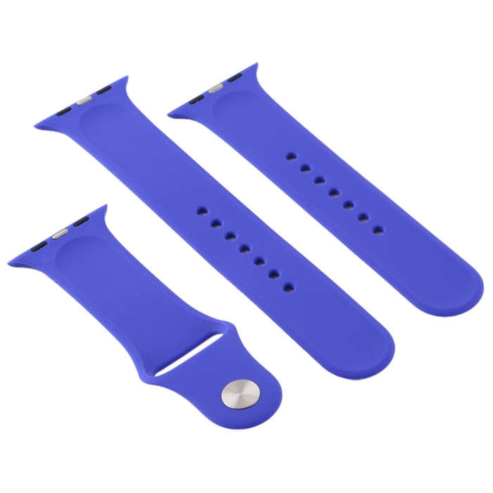 For Apple Watch Series 10 42mm / 9&8&7 41mm / SE 3&SE 2&6&SE&5&4 40mm / 3&2&1 38mm 3 in 1 Rubber ...