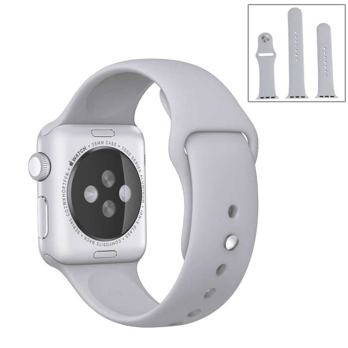 For Apple Watch Series 10 42mm / 9&8&7 41mm / SE 3&SE 2&6&SE&5&4 40mm / 3&2&1 38mm 3 in 1 Rubber ...
