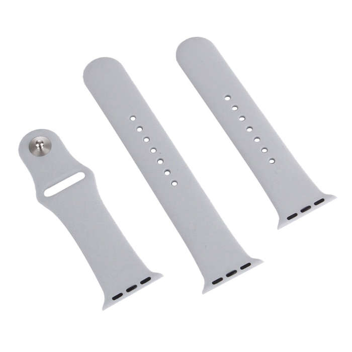 For Apple Watch Series 10 42mm / 9&8&7 41mm / SE 3&SE 2&6&SE&5&4 40mm / 3&2&1 38mm 3 in 1 Rubber ...