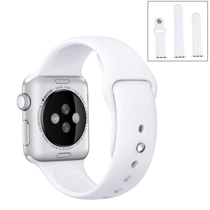 For Apple Watch Series 10 42mm / 9&8&7 41mm / SE 3&SE 2&6&SE&5&4 40mm / 3&2&1 38mm 3 in 1 Rubber ...