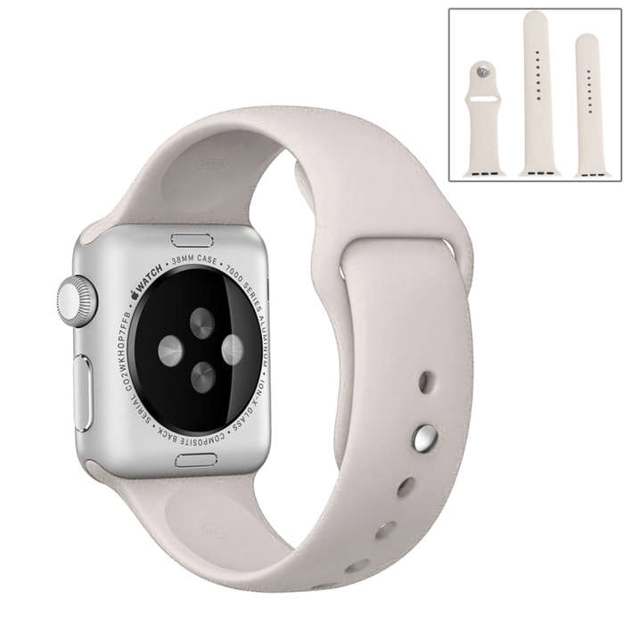 For Apple Watch Series 10 42mm / 9&8&7 41mm / SE 3&SE 2&6&SE&5&4 40mm / 3&2&1 38mm 3 in 1 Rubber ...