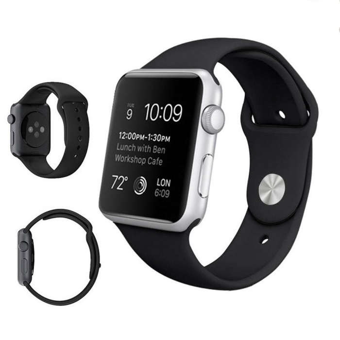 For Apple Watch Series 10 42mm / 9&8&7 41mm / SE 3&SE 2&6&SE&5&4 40mm / 3&2&1 38mm 3 in 1 Rubber ...