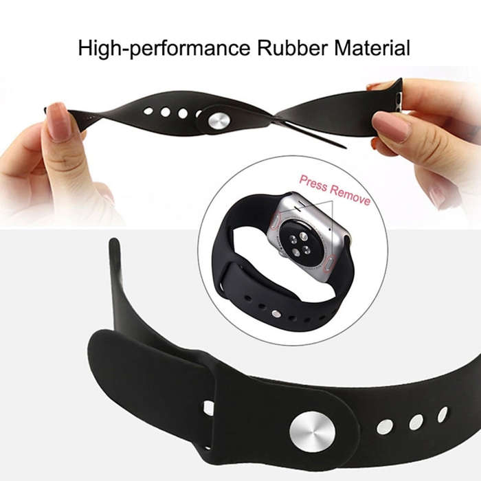 For Apple Watch Series 10 42mm / 9&8&7 41mm / SE 3&SE 2&6&SE&5&4 40mm / 3&2&1 38mm 3 in 1 Rubber ...
