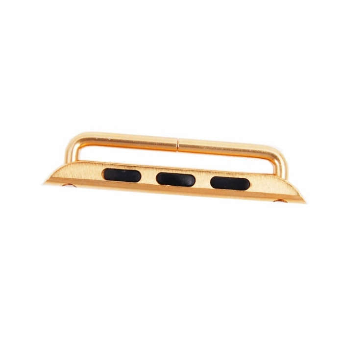 For Apple Watch 42 / 44 / 45mm Metal Strap Connector Metal Buckle, Pair(Gold)