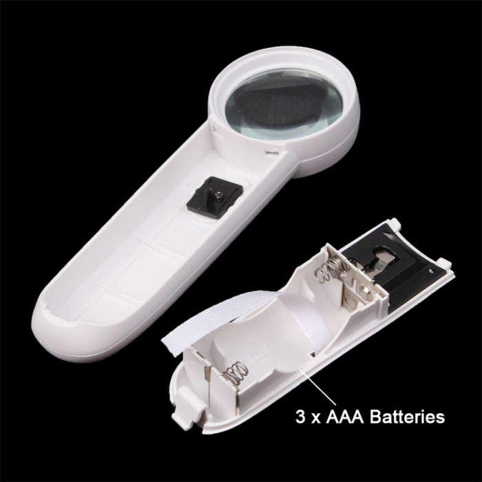 15X Handheld Exclamation Mark Type Magnifier with 2 LED