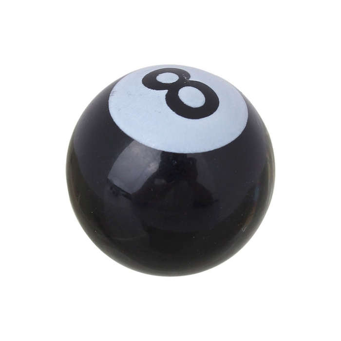 Universal 8mm American Billiards No.8 Ball Style Plastic Car Tire Valve Caps, Pack of 4(Black)