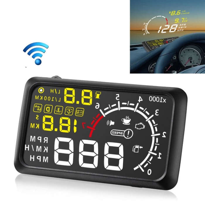 X3 Bluetooth 5.5 inch Car OBDII / EUOBD HUD Vehicle-mounted Head Up Display Security System, Supp...