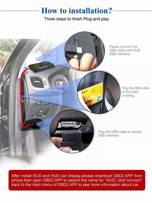 X3 Bluetooth 5.5 inch Car OBDII / EUOBD HUD Vehicle-mounted Head Up Display Security System, Supp...