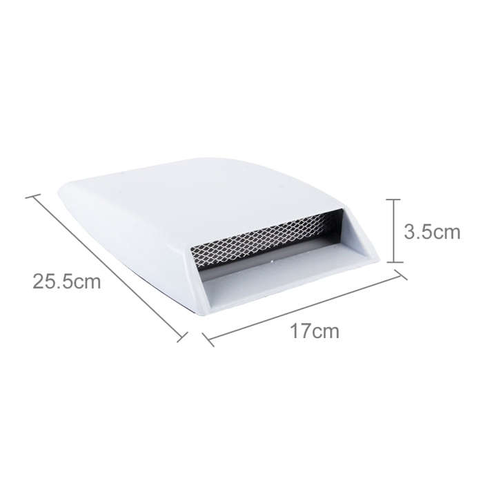Car Turbo Style Air Intake Bonnet Scoop for Car Decoration(White)