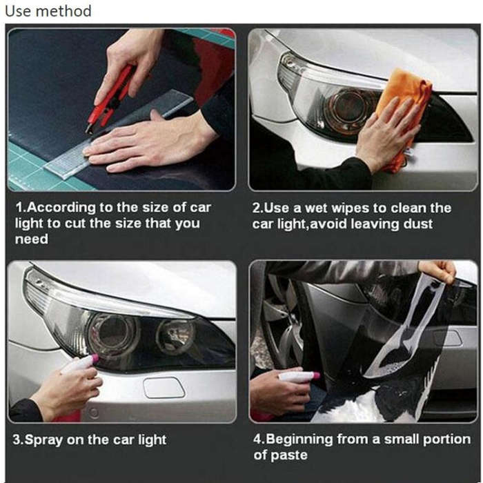 3D Effect Cat Eye Car Head Light Film Taillight Vinyl Film, Size: 30cm x 100cm(Black)
