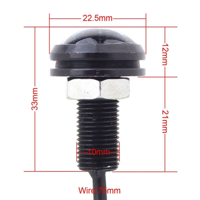 2 PCS MZ 22.5mm 1.5W 150LM Red Light 3 LED SMD 5630 Spotlight Eagle Eye Light Daytime Running Lig...
