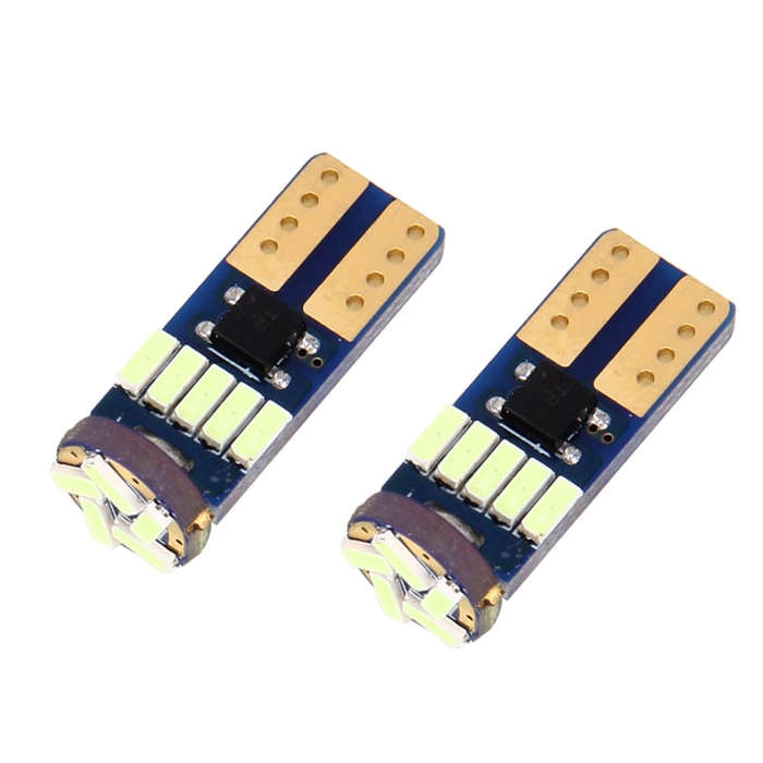 2PCS T10 3W 450LM ICE Blue Light 15 LED 4014 SMD LED Decode Error-Free Canbus Car Clearance Lamp,...