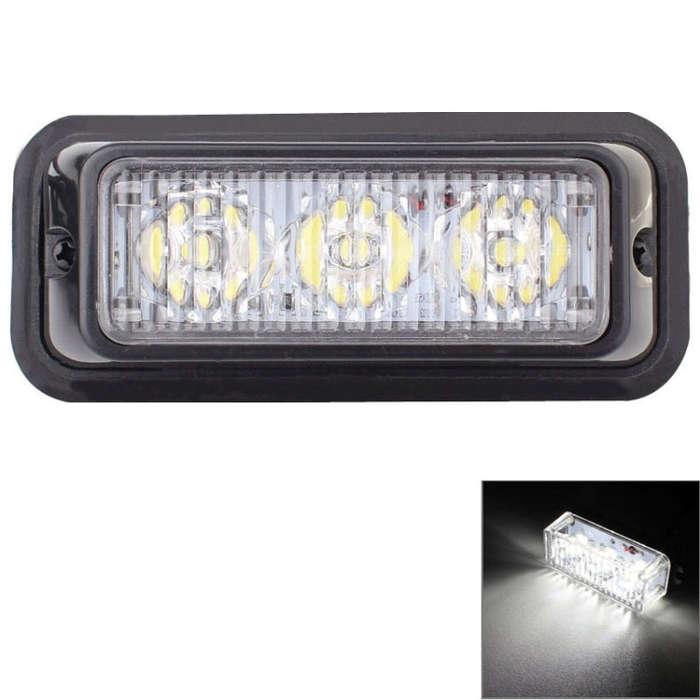 9W 540LM 6500K 3-LED White Light Wired Car Flashing Warning Signal Lamp, DC12V, Wire Length: 95cm