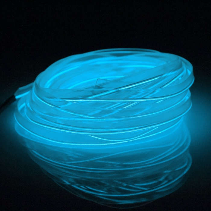 Waterproof Flat Flexible Car Strip Light with Driver for Car Decoration, Length: 5m (Ice Blue Light)