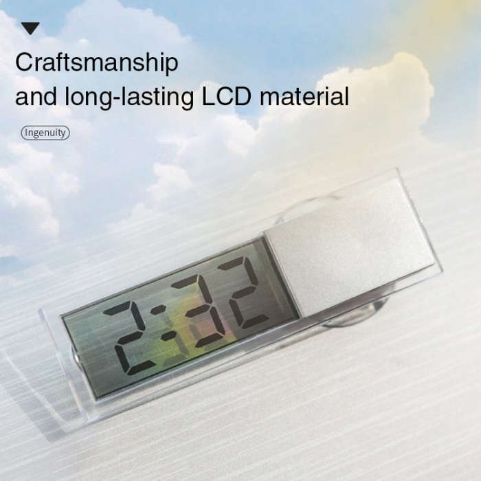 K-033 LCD Auto Clock with Sucker
