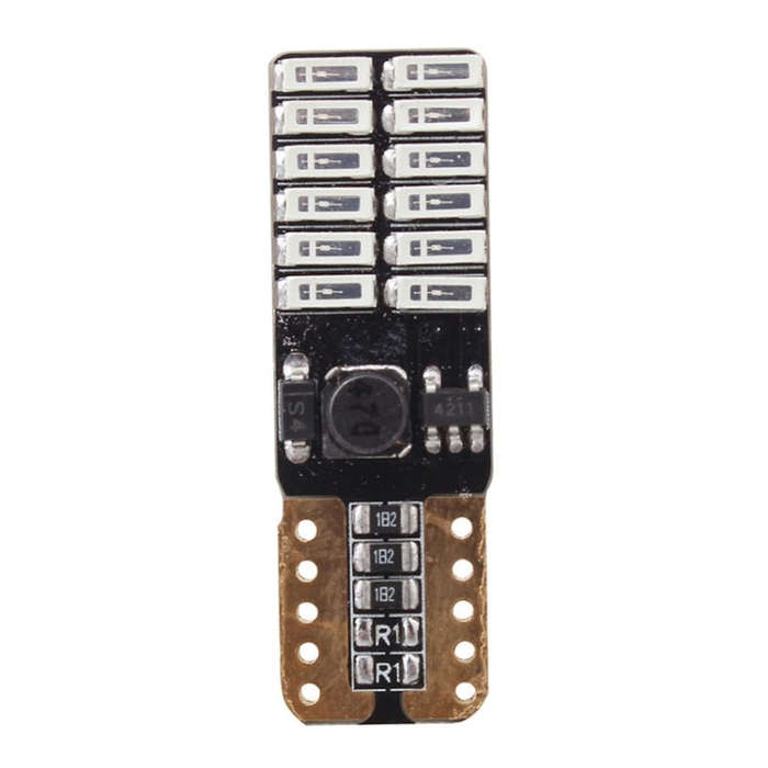 2 PCS T10 4.8W 720LM Blue Light 24 SMD 4014 LED Error-Free Canbus Car Clearance Lights Lamp, DC 12V