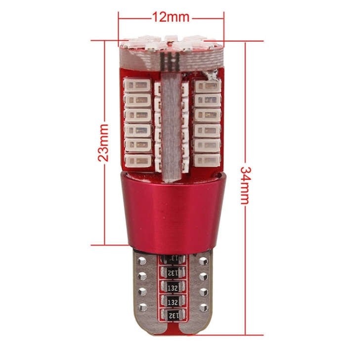 2 PCS T10 5W 285LM Red Light 57 SMD 4014 LED Error-Free Canbus Car Clearance Lights Lamp, DC 12V