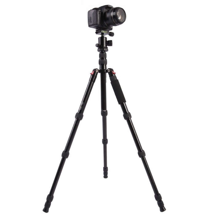 Triopo MT-2505C Adjustable Portable Aluminum Tripod (Gold) with NB-1S Ball Head (Black) for Canon...