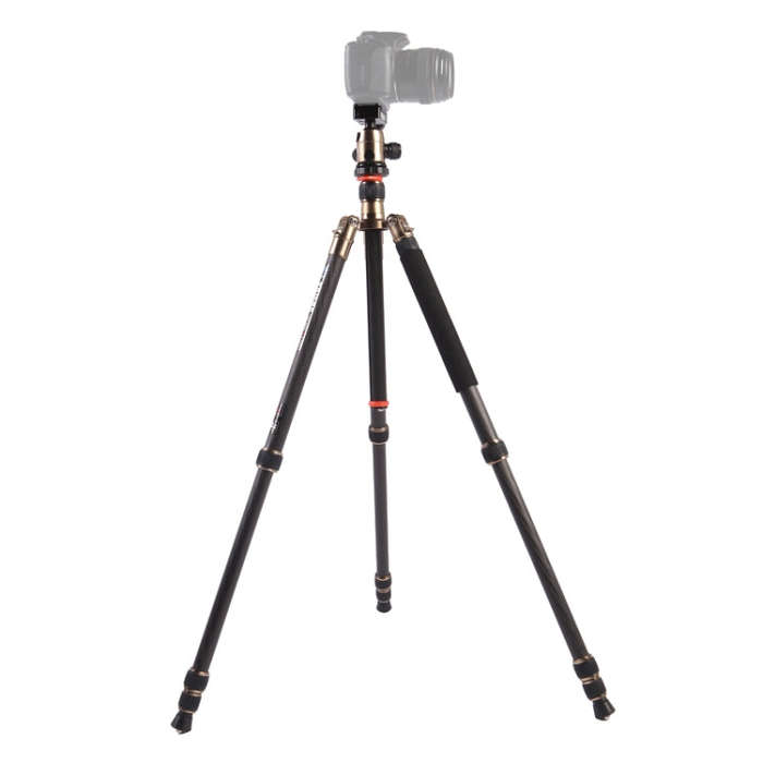Triopo GT-2504X8.C Adjustable Portable Carbon Fiber Tripod with B-1 Aluminum Ball Head for Canon ...