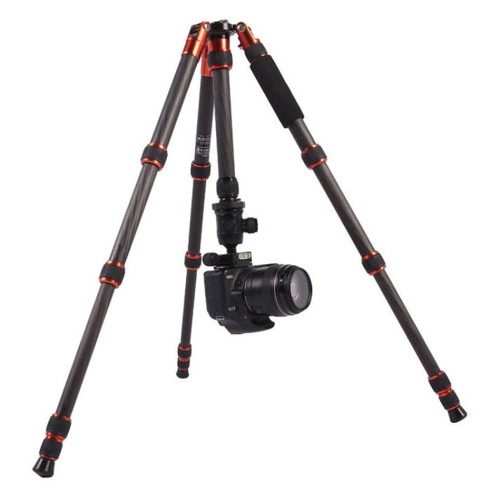 Triopo GT-2505x8.C Adjustable Portable Carbon Fiber Tripod with B-1 Aluminum Ball Head for Canon ...