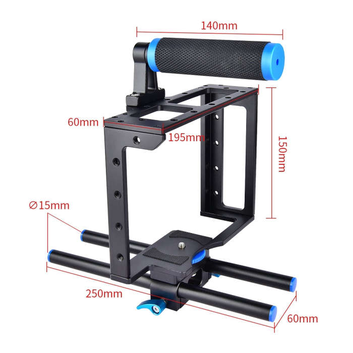 YELANGU YLG0107E Protective DSLR Camera Cage Stabilizer / Top Handle Set(Black)